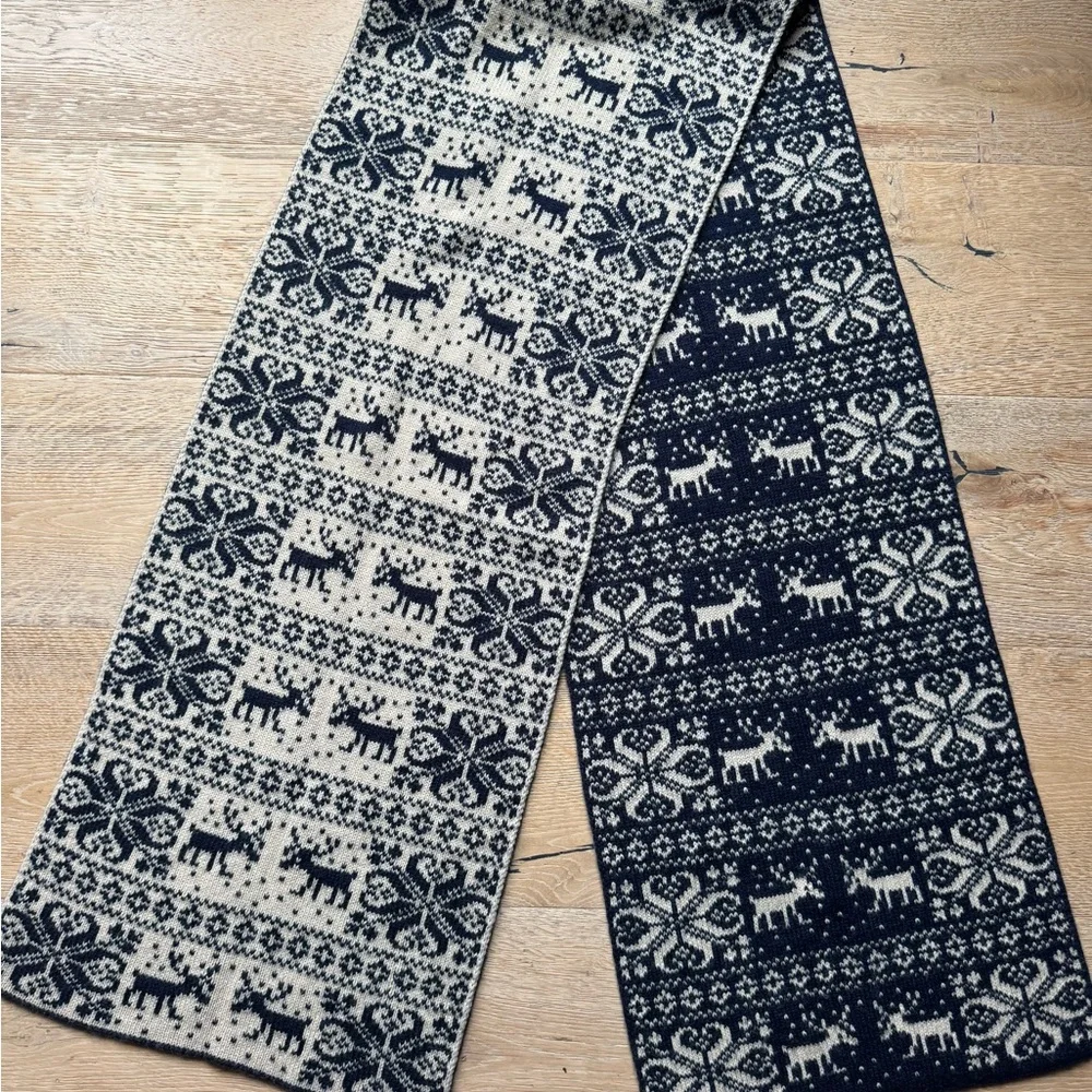 FAIR ISLE CHUNKY knitted reversible large scarf STUNNING!mint cond price firm